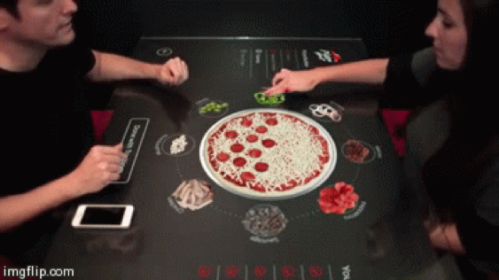 Digitale pizza tafel